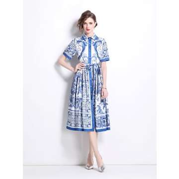 LAI MENG Floral Women's Midi Dress - Casual Elegance