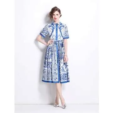 LAI MENG Floral Women's Midi Dress - Casual Elegance