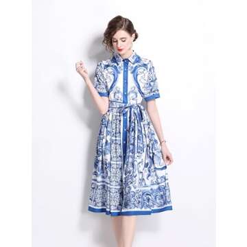 LAI MENG Floral Women's Midi Dress - Casual Elegance