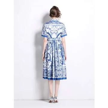 LAI MENG Floral Women's Midi Dress - Casual Elegance