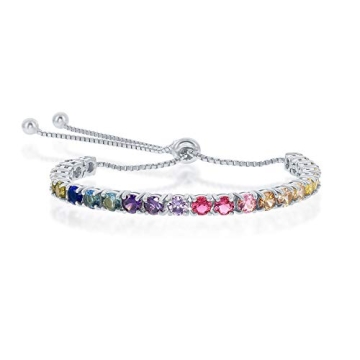 Ross-Simons 5.52 ct. t.w. Multicolored CZ Bolo Bracelet in Sterling Silver
