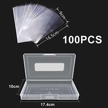 Dollar Bill Holder with Storage Case, MUDOR PP Material 100 Pieces Clear Paper Money Currency Collec...