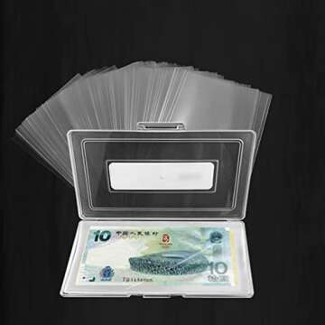 Dollar Bill Holder 100-Pack Clear Currency Sleeves
