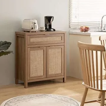 Sicotas Rattan Sideboard Buffet Cabinet Set - Stylish Storage Solution