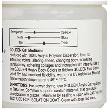 Golden Soft Matte Gel Medium for Artists and Crafters