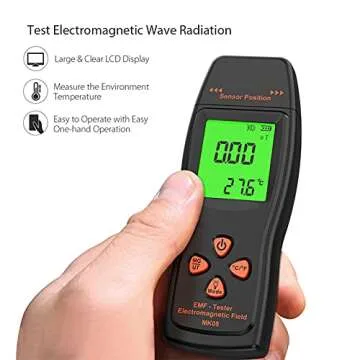LIZIWEI Mini Digital LCD EMF Meter, Handheld Electromagnetic Field Radiation Detector, Dosimeter Counter Tester