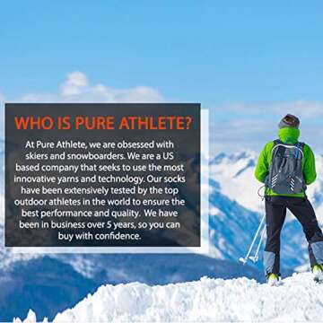 Pure Athlete Kids Ski Socks - Warm & Comfortable for Winter Fun