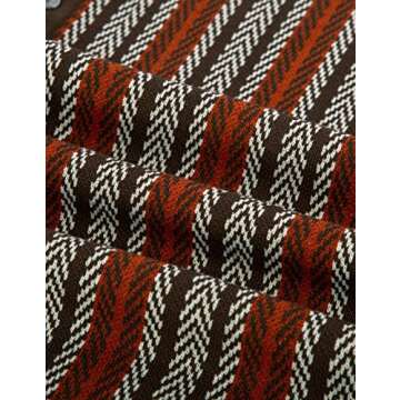 Men's Knit Polo Shirts 50s Retro Striped Shirt Italian Button Down Polos Casual Breathable Vintage Sweater Coffee