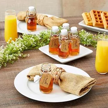 BLUE PANDA 15 Pack Small Swing Top Glass Bottles - 2 oz/60 ml Bottles with Lids, Stoppers, Tags & Jute Twine for Wedding Party