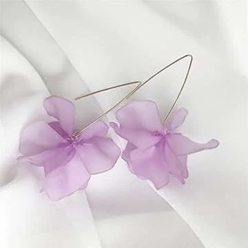 Elegant Boho Rose Petal Dangle Earrings for Women