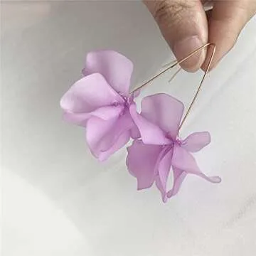 Elegant Boho Rose Petal Dangle Earrings for Women