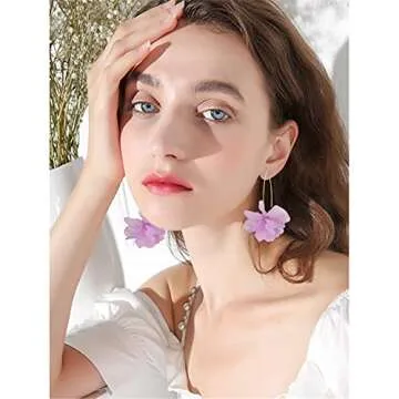 Elegant Boho Rose Petal Dangle Earrings for Women