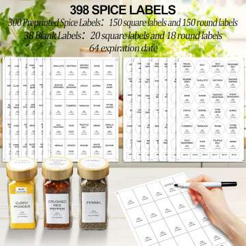 24 Pack Glass Spice Jars with Airtight Lids & Labels
