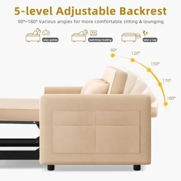 DWVO Convertible Sofa Bed - Adjusts and Sleeps Stylishly