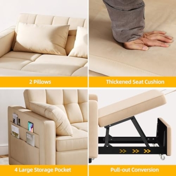 DWVO Convertible Sofa Bed - Adjusts and Sleeps Stylishly