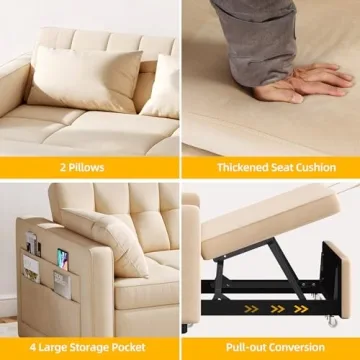 DWVO Convertible Sofa Bed - Adjusts and Sleeps Stylishly