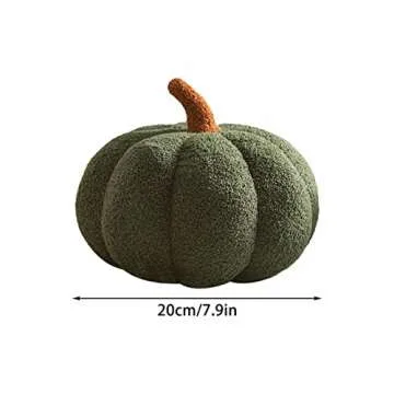 Wtosuhe Pumpkin Throw Pillows Soft Pumpkin Pillows Plush Toy, Halloween Fall Pillow Cute 3D Pumpkin-Shaped Plush Cushion, Fall Decorative Fluffy Throw Pillow Cushion(White, 7.9In)