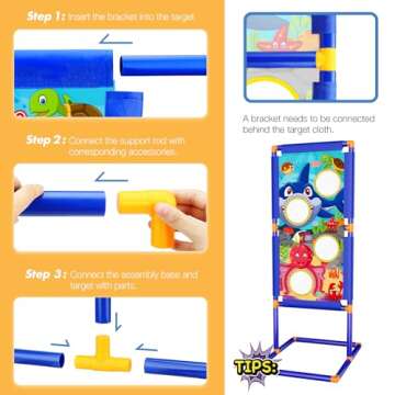 KKONES Kids 2-in-1 Shooting Game Toy Set with LED Lights
