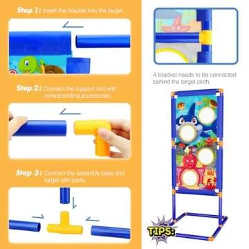 KKONES Kids 2-in-1 Shooting Game Toy Set with LED Lights