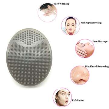 HieerBus Soft Silicone Face Scrubber,Facial Cleansing Brush,Facial Exfoliation Scrub for Massage Pore Cleansing Blackhead Removing Deep Scrubbing for All Kinds of Skins (2ed-Pink + Purple)