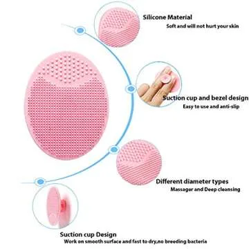 HieerBus Soft Silicone Face Scrubber,Facial Cleansing Brush,Facial Exfoliation Scrub for Massage Pore Cleansing Blackhead Removing Deep Scrubbing for All Kinds of Skins (2ed-Pink + Purple)
