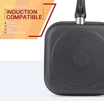 SHINEURI 10.5 Inch Nonstick Grill Pan - Dishwasher Safe