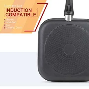 SHINEURI 10.5 Inch Nonstick Grill Pan - Dishwasher Safe