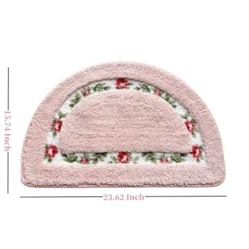Sytian Cute Pink Rose Rug for Bedroom Living Room