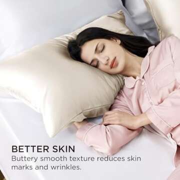 Bedsure Satin Pillowcase for Hair and Skin - Beige Zipper Pillow Cases Queen Size Set of 2, Similar to Silk Pillow Cases, Silky & Super Soft, Gifts for Women Men, 20x30 Inches