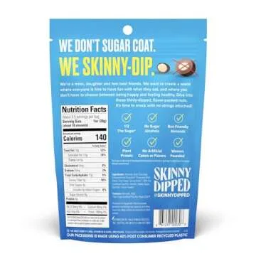 SkinnyDipped Dark Chocolate Cocoa Almonds 3.5 Oz Healthy Snack