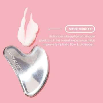 JAPONESQUE SKINTherapy Contouring Facial Tool V Roller for Lymphatic Drainage, Facial Massage, Relieves Tension and Improves Absorption of Skin Care Products