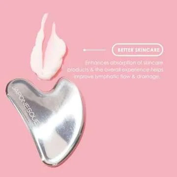 JAPONESQUE SKINTherapy Contouring Facial Tool V Roller for Lymphatic Drainage, Facial Massage, Relieves Tension and Improves Absorption of Skin Care Products