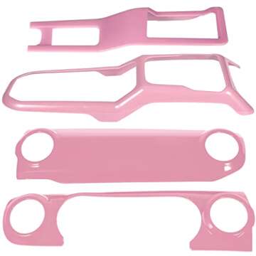 Bonbo Interior Accessories Center Console Panel Dashboard Trim & Gear Shift Panel Cover for Jeep Wrangler JL JLU Sports Sahara Freedom Rubicon Unlimited Gladiator JT 2018-2022 4PCS (Pink)