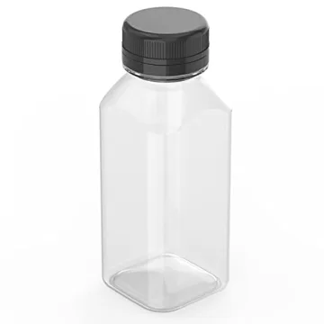 HNXAZG 10 Pcs 8 Oz Plastic Juice Bottles with Tamper Proof Lids