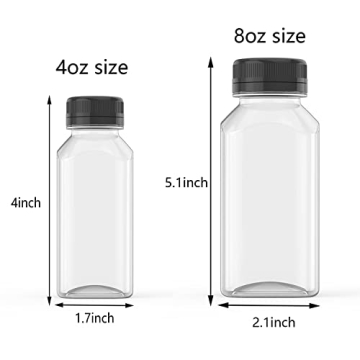 HNXAZG 10 Pcs 8 Oz Plastic Juice Bottles with Tamper Proof Lids