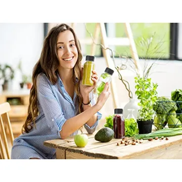 HNXAZG 10 Pcs 8 Oz Plastic Juice Bottles with Tamper Proof Lids