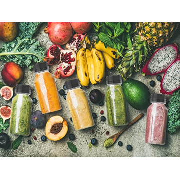 HNXAZG 10 Pcs 8 Oz Plastic Juice Bottles with Tamper Proof Lids