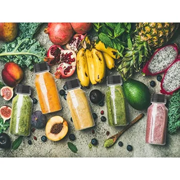 HNXAZG 10 Pcs 8 Oz Plastic Juice Bottles with Tamper Proof Lids