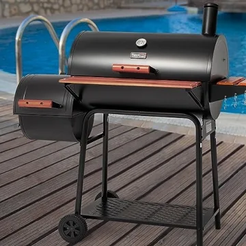 Royal Gourmet 30-Inch Charcoal Grill and Smoker with Side Table