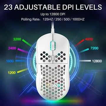 DIERYA M1SE Wired Gaming Mouse - 12800DPI Optical Sensor & RGB Lighting, Programmable Macros