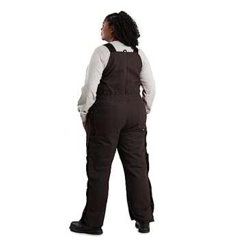Berne Women's Softstone Duck Insulated Bib Overall, Medium Regular, Dark Brown