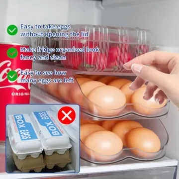 MesRosa Automatic Stackable Egg Holder for Fridge - BPA Free