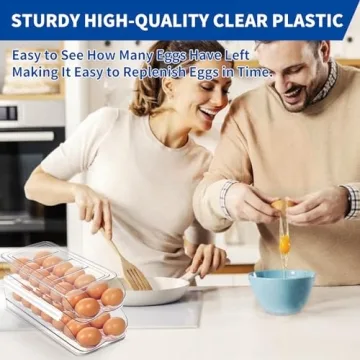 MesRosa Automatic Stackable Egg Holder for Fridge - BPA Free