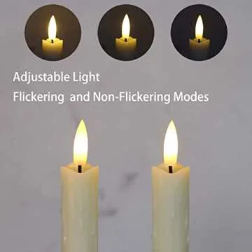 Mavandes Flameless Flickering Taper Candles Two Remote, 7.5 Inch Ivory Battery Operated LED Window Candles Timer,Set of 6 Plastic 3D-Wick Dripping-Wax Effect Flameless Candlesticks(0.86”Dia,Warm Fire)