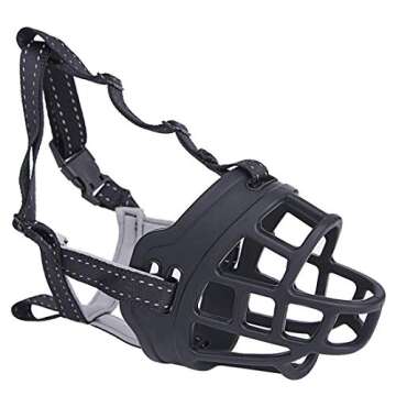 JeonbiuPet Dog Muzzle, Silicone Adjustable Basket Muzzle for Dog Anti-Chewing and Anti-Barking Allows Drinking and Panting (Size 4)