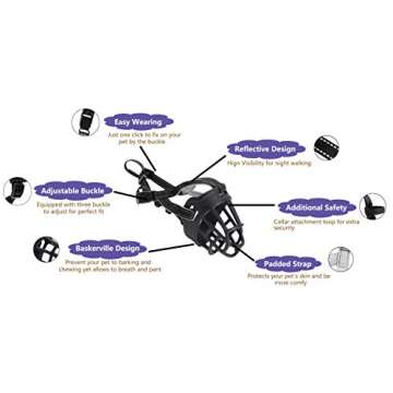 JeonbiuPet Dog Muzzle, Silicone Adjustable Basket Muzzle for Dog Anti-Chewing and Anti-Barking Allows Drinking and Panting (Size 4)