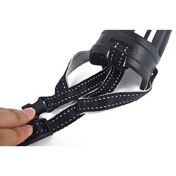 JeonbiuPet Dog Muzzle, Silicone Adjustable Basket Muzzle for Dog Anti-Chewing and Anti-Barking Allows Drinking and Panting (Size 4)