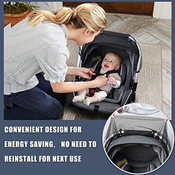 Baby Mosquito Net for Infant Car Seats,Infant Stroller and Bassinets, Carrier,Breathable with Elastic Netting for Easy Fitting, Portable Durable & Long Lasting Infant Insect Shield Netting (Black