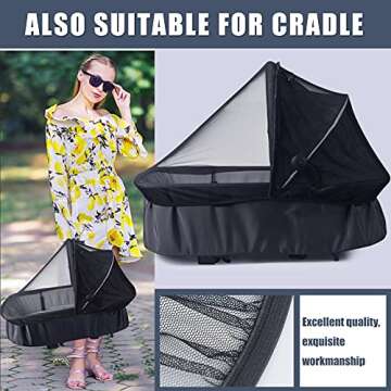 Baby Mosquito Net for Infant Car Seats,Infant Stroller and Bassinets, Carrier,Breathable with Elastic Netting for Easy Fitting, Portable Durable & Long Lasting Infant Insect Shield Netting (Black
