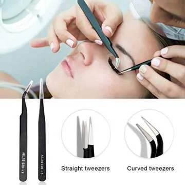 Training Mannequin Head False Eyelashes Extensions Practice Kit Set for Makeup Training and Eyelash Graft(No Contain Glue)